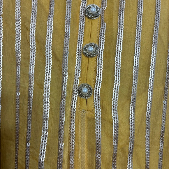 Embroidered Silk Boho Top with Tassels Size 12 - Picture 6 of 13